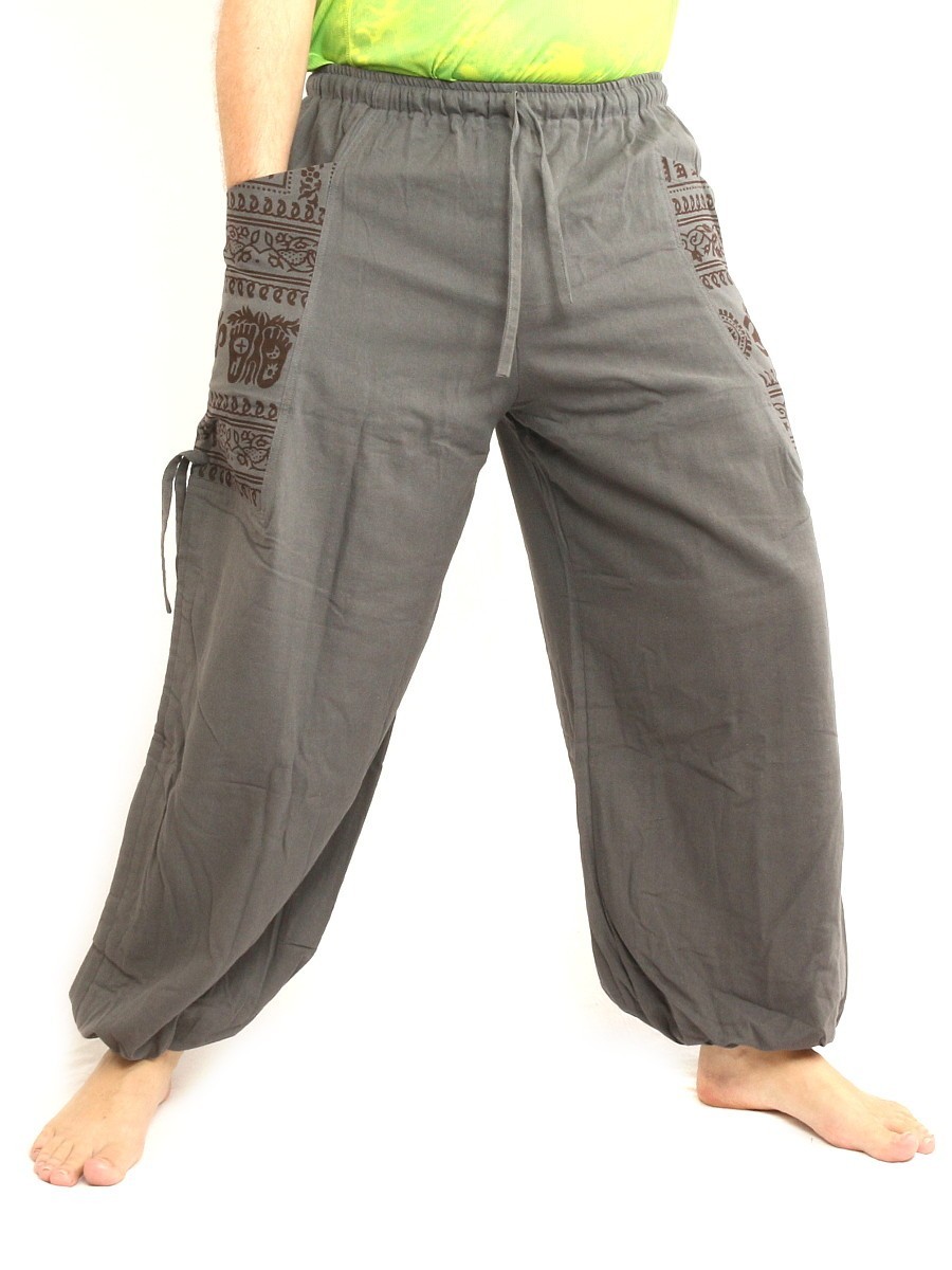 slouchy comfy high cut single color aladdin harem pants 100 cotton large pants size